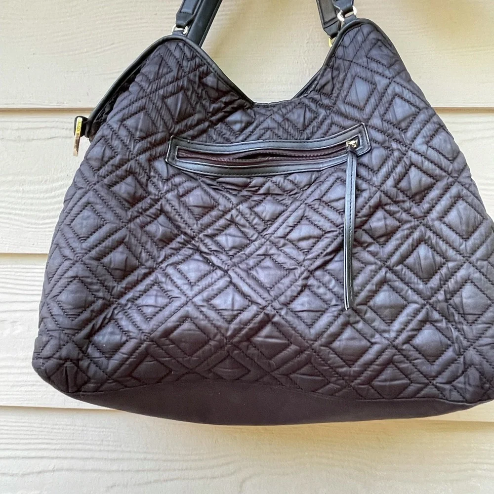 Tory Burch Marion Quilted Slouchy Baby Bag black